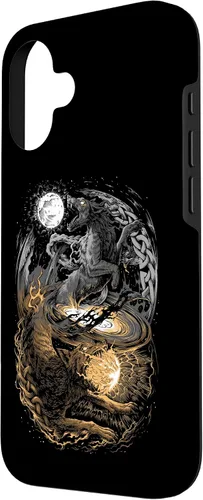 Vista 2 de Funda para iPhone 16 Lobo Viking Wolf Norse Mythology Pagan Ragnarok Wolves