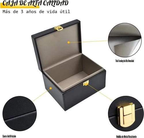 Vista 4 de briidea Caja Faraday Protectora de Llavero, Caja de Bloqueo de Señal RFID, Caja de Blindaje de Bloqueo de Señal Faraday para Llave de Coche