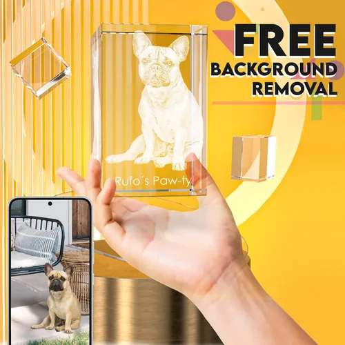 Vista 2 de Crystal Clear Memories Foto de cristal 3D, personalizada con tu propia foto para mamá, papá, hombres, mujeres, imagen grabada con láser 3D, grabado