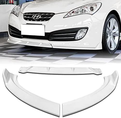 Vista 7 de EPARTS - Juego de 3 piezas de alerón para parachoques delantero, protector de carrocería lateral para barbilla, compatible con Hyundai Genesis Coupe