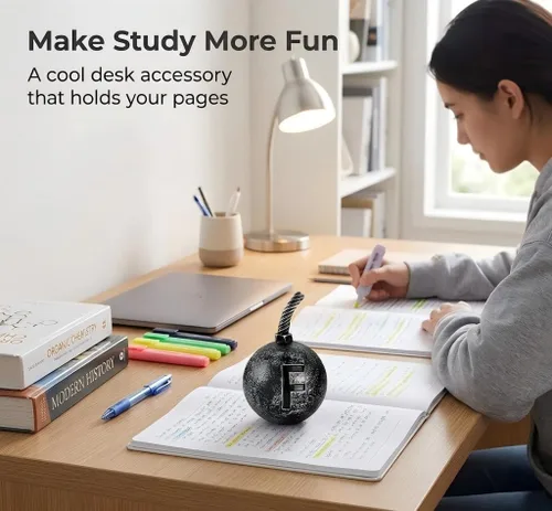 Vista 6 de Figuras iniciales de pisapapeles de MillMB con humor decorativo con bola, pisapapeles funcional y elegante para oficina, regalo para compañero