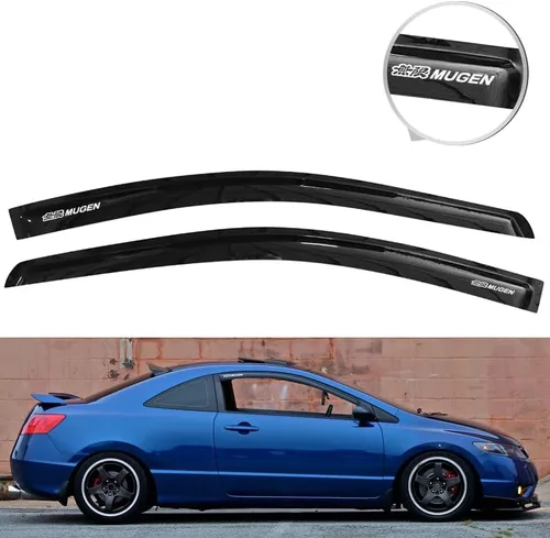 Vista 2 de EVPROXP - Visera de ventana compatible con Civic 2DR Coupe 06-11, deflector de ventilación de ventana lateral, acrílico teñido de humo oscuro