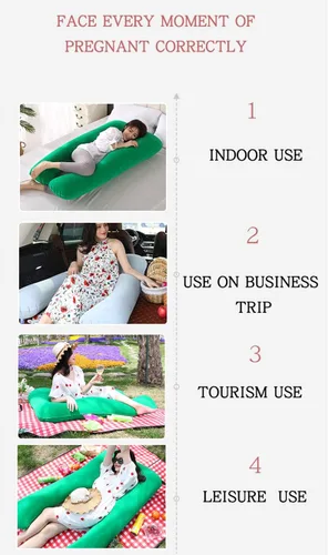 Vista 3 de Almohada inflable grande actualizada de tela flocada, almohada de embarazo, almohada de maternidad, almohada de lactancia, almohada para dormir