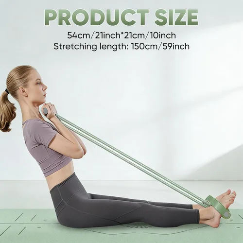 Vista 5 de Sakerplus Banda elástica multifunción de resistencia para yoga, banda elástica para ejercicio, tirador de pedal de estiramiento para entrenamiento