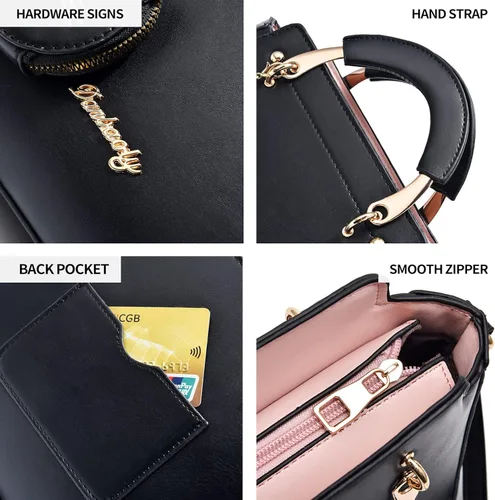 Vista 6 de XIAOYU Monederos y bolsos de moda para mujer, de cuero, con asa superior, bolsos de hombro pequeños