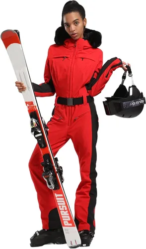 Vista 70 de GSOU SNOW Traje de esquí para mujer, traje de nieve de una pieza, para snowboard, delgado, aislante, impermeable, resistente al viento