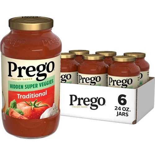 Vista 29 de Prego Tomate grueso con salsa de pasta de ajo y cebolla, tarro de 24 onzas