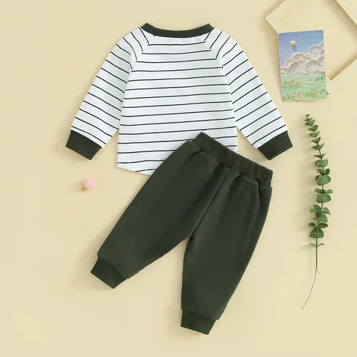 Vista 4 de Conjunto de sudadera con cuello redondo para bebé y niño, ropa para recién nacido, para otoño e invierno