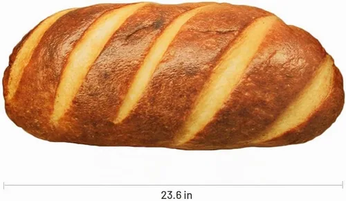 Vista 7 de Levenkeness - Almohada de pan 3D de simulación, cojín lumbar suave, peluche relleno de pan para tostadas con mantequilla, juguete para decoración