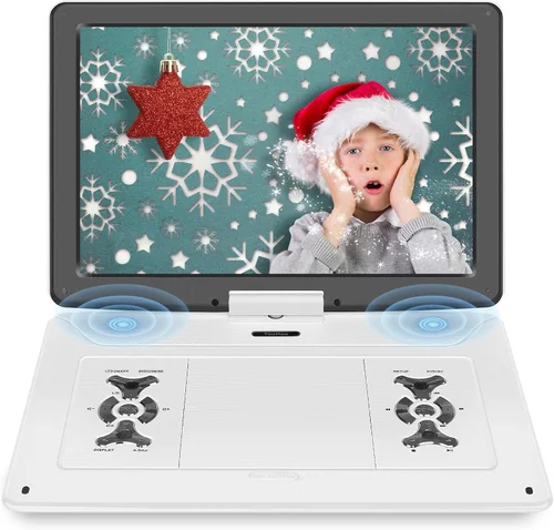 Vista 9 de YOOHOO Reproductor de DVD portátil de 17.9 pulgadas con pantalla giratoria grande de 15.6 pulgadas, reproductor de DVD portátil con batería de 6