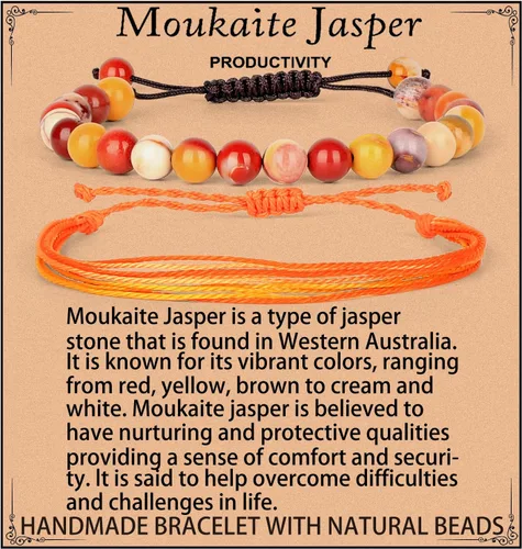 Vista 81 de LPBeads Pulsera de piedra natural hecha a mano de tamaño ajustable