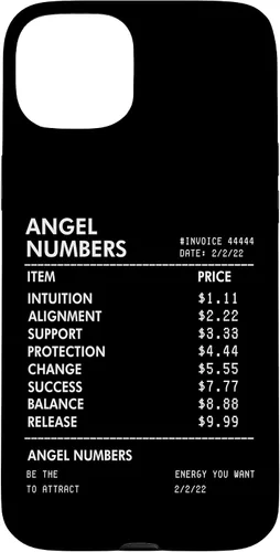 Vista 9 de iPhone 16 Números Ángel Recibo 111 222 333 444 Estuche de numerología espiritual