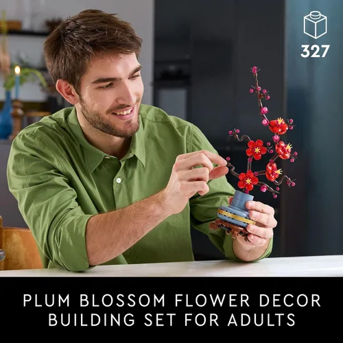 Vista 2 de LEGO Botanicals - Juegos de construcción de flores de ciruela artificiales para adultos - Flor artificial para centro de mesa de cena, decoración