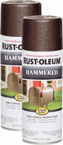 Vista 17 de Rust-Oleum 7215830 – Pintura en aerosol con efecto martillado para prevención del óxido, 12 oz (340 g), color negro