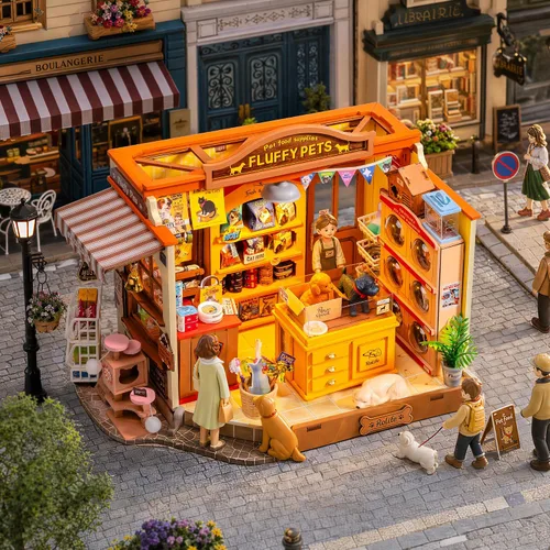 Vista 3 de Rolife Serie de tiendas de casas en miniatura de bricolaje - Fluffy Friends