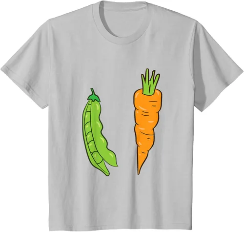 Vista 20 de Camiseta de disfraz de zanahoria con guisantes y zanahorias, Blanco, S