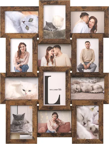 Vista 10 de SONGMICS Marcos de fotos de collage de 4 x 6 pulgadas para decoración de pared, fotos multifamiliares para decoración de galería, exhibición Blanco