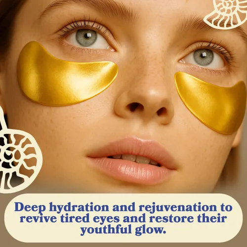 Vista 7 de LE GUSHE Parches de oro para debajo de los ojos para ojos hinchados y ojeras (20 pares) - Mascarillas de colágeno hidratantes para debajo