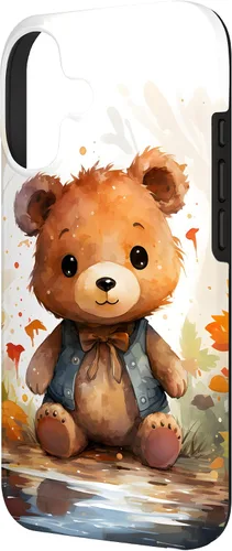 Vista 2 de Funda de oso de peluche con chaleco para iPhone 17
