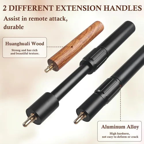 Vista 4 de Kmise 57 inch Pool Cue, 19oz Cue Stick with 9.5mm Professional Tip, Handcraft, Made of Chacate Preto Wood, Bar or House Use for Men or Women, Pool