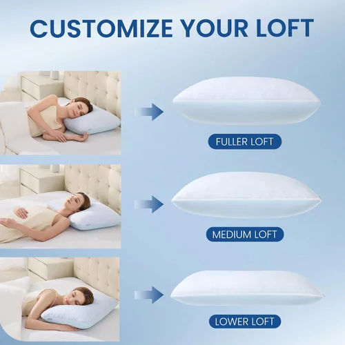 Vista 5 de Almohada de espuma viscoelástica triturada de enfriamiento Relleno triturado azul