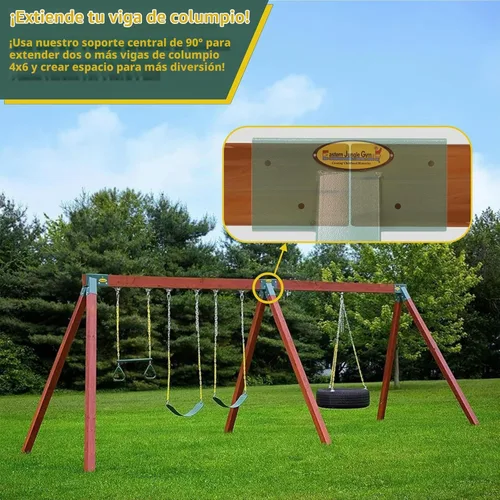 Vista 4 de Eastern Jungle Gym Easy 1-2-3 90° A-Frame - Soporte para columpio, color Heavy Duty DIY Swing Set Hardware para la construcción de marcos de juego