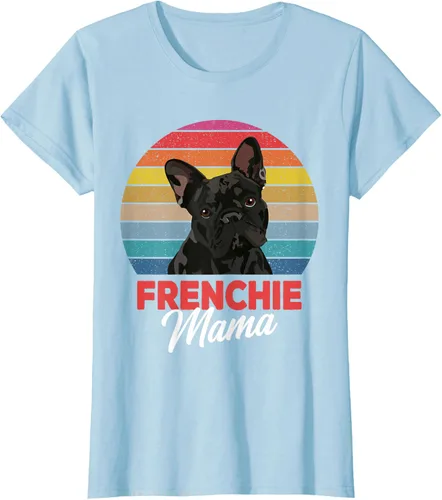 Vista 31 de Frenchie Mama - Camiseta divertida de regalo para niñas y perros Bulldog Francés, Negro, S