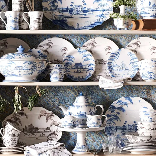 Vista 2 de Juliska Sopera Country Estate con tapa - Azul Delft