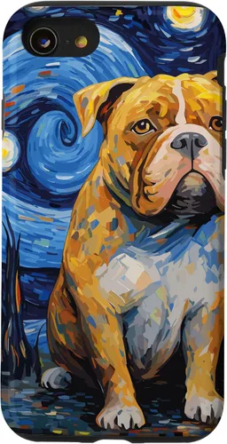 Vista 18 de Funda para iPhone 16 American Bully Starry Night para perro, mamá, perro, papá