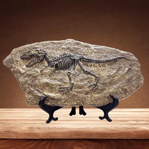 Vista 5 de XINDAM Modelo de estatua de fósil de dinosaurio de resina, esqueleto simulado para exhibición en hogar y oficina, caja decorativa de manualidades