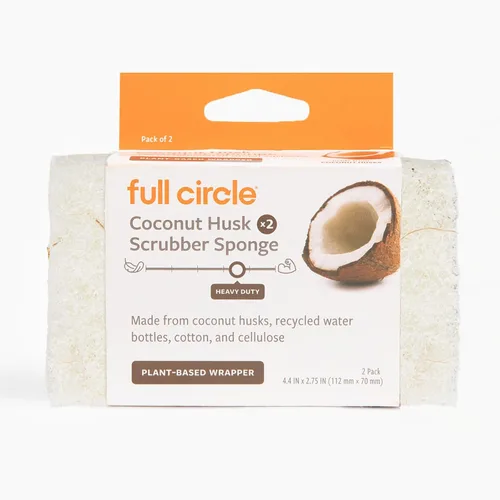 Vista 10 de Full Circle Esponja de limpieza resistente, hoja de agave robusta y celulosa sin plástico, esponja de platos de doble cara para hierro fundido