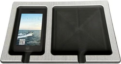 Vista 6 de Soporte doble para teléfono y accesorios de 0.512 in SeaDek Parte trasera adhesiva Compartimentos separados para teléfonos y herramientas