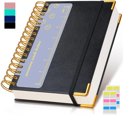 Vista 23 de Cuaderno Diario de Espiral 8.5" x 11", 300 Páginas de Tapa Dura con Forro de Cuero para Mujeres y Hombres, Cuadernos A4 Grandes con Rayas