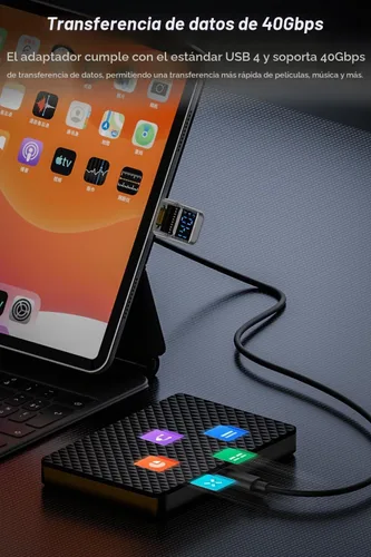 Vista 4 de Jadebones - Juego de 2 adaptadores USB C de 180 grados con pantalla digital
