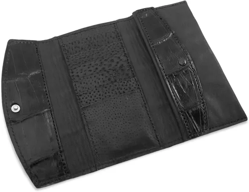 Vista 2 de Cartera de piel de cocodrilo auténtica hecha a mano.