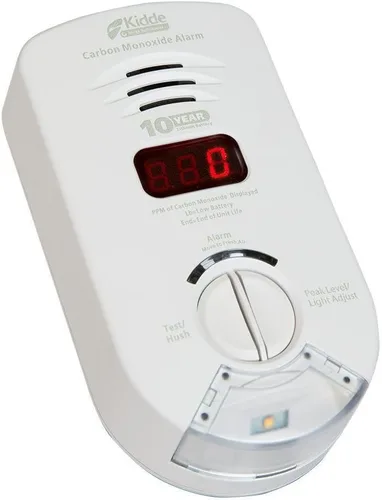 Vista 2 de Kidde Detector de monóxido de carbono, enchufe de CA con batería de litio, pantalla digital, escape y luz nocturna