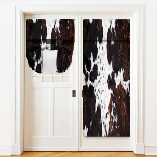 Vista 10 de Cortinas de puerta negras y rojas para ventanas de puerta, estampado de leopardo y cebra, cortinas de ventana para puerta de vidrio francesa