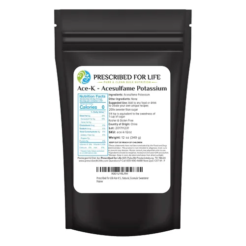Vista 7 de Prescribed For Life Ace K Edulcorante, acesulfamo potasio en polvo, 200 veces más dulce que el azúcar cero calorías, kosher, seminatural