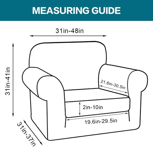 Vista 2 de Turquoize 2 fundas para sillas de sala de estar, funda de sofá con fundas de cojín individuales, funda de muebles para sillas (silla, beige biscotti)