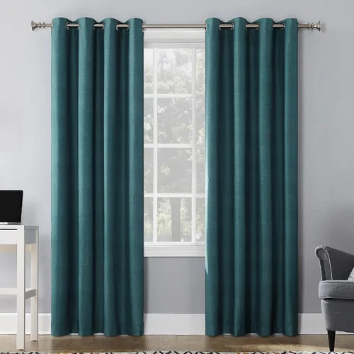 Vista 16 de Sun Zero Columbia - Paquete de 2 paneles de cortinas térmicas con ojales, par, 100 % opacas, ahorro de energía, 50 x 84 pulgadas, azul brumoso Azul
