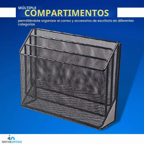 Vista 9 de 1InTheOffice Organizador de carpetas de archivos de 3 niveles, clasificador de escritorio, malla negra