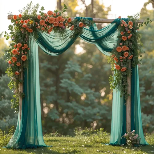 Vista 55 de Cortinas de telón de fondo transparentes para arco de boda de 28 pulgadas x 19 pies Negro