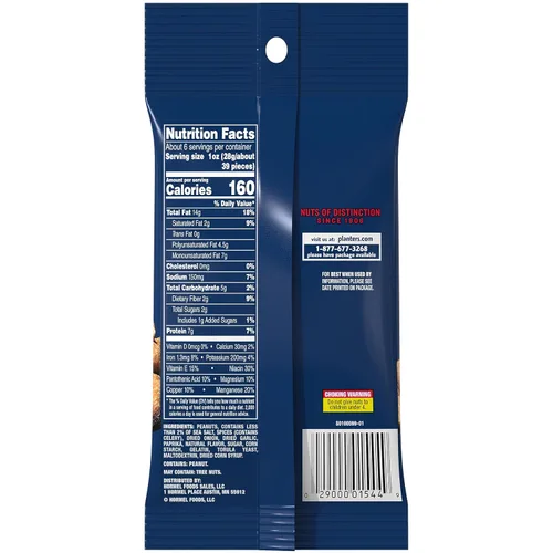 Vista 2 de Planters-Maní tostado seco, bolsa de 6 oz (paquete de 12)