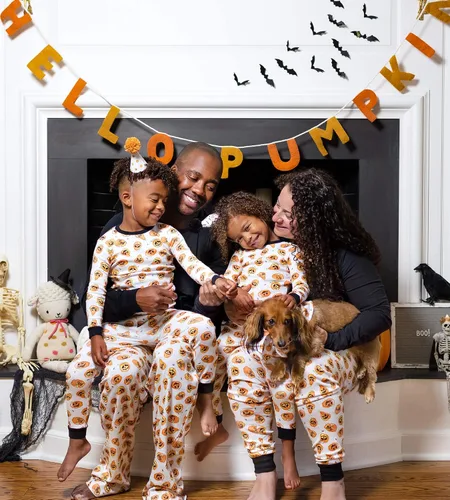 Vista 3 de Burt's Bees Baby Baby Girls' Womens Family Jammies, Matching Holiday, Organic Cotton Pjs Pajama Set, Pumpkin Carving, X-Small