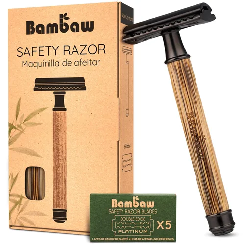 Vista 8 de Bambaw Maquinilla de afeitar de seguridad para hombres con 5 cuchillas, maquinilla de afeitar de seguridad de doble filo para hombres, maquinilla