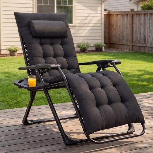 Vista 2 de NEWBULIG Silla de gravedad cero, reclinable plegable para patio con Oscuro