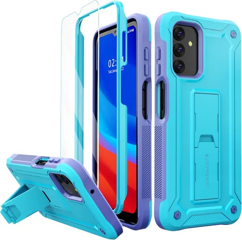 Vista 13 de URBANITE Funda para Samsung Galaxy A13 con soporte, protección a prueba de golpes de grado militar con protector de pantalla compatible con teléfono