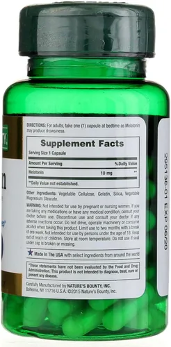 Vista 2 de Nature's Bounty Melatonina 10mg Cápsulas 60 ea (Paquete de 2)