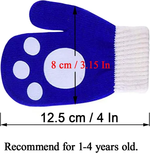 Vista 5 de Guantes para niños, guantes elásticos mágicos, 8 pares, antideslizantes para niños, guantes de invierno de punto para niños y niñas