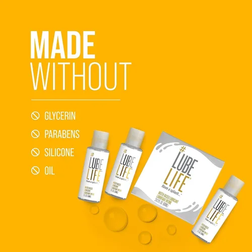 Vista 5 de LubeLife Lubricante a base de agua - Lubricante personal para hombres, mujeres y parejas, tamaño de viaje, no mancha, fácil de limpiar, seguro